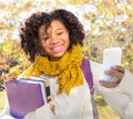 Attractive Black African American Student Taking Selfie Royalty Free Stock Photo