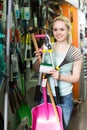 Woman picking various horticultural sundry Royalty Free Stock Photo