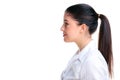 Attractive brunette woman side profile Royalty Free Stock Photo