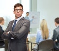 Attractive buisnessman or teacher in glasses