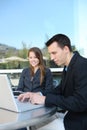 Attractive Business Team on Laptop Royalty Free Stock Photo