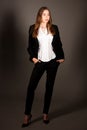 Attractive business woman - full length corporative portrait isl