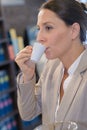 Attractive business woman having coffee break Royalty Free Stock Photo