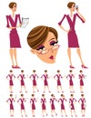 Attractive business woman illustrations set.