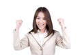 Attractive business woman Success suit isolated Royalty Free Stock Photo