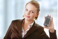 Attractive business woman using a pda Royalty Free Stock Photo