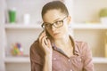 Attractive businesslady on phone