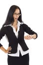 Attractive businesswoman checking time Royalty Free Stock Photo