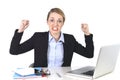 Attractive businesswoman frustrated expression at office working Royalty Free Stock Photo