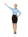 Attractive businesswoman pointing her hand Royalty Free Stock Photo