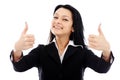 Attractive businesswoman showing thumbs up sign Royalty Free Stock Photo