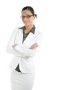 Attractive businesswoman with white suit Royalty Free Stock Photo