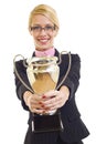 Attractive businesswoman winning Royalty Free Stock Photo