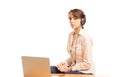 Attractive call centre operator or receptionist Royalty Free Stock Photo