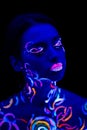 Attractive caucasian girl with fluorescent make-up Royalty Free Stock Photo