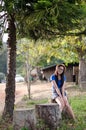 An attractive Chinese woman in a summer dress Royalty Free Stock Photo