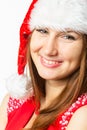 Attractive Christmas girl in a sexual lingerie. Naked body. Seasonal christmas holidays sale discounts. Woman in a sexy