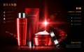 Attractive cosmetic set ads