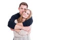 Attractive couple being affective and looking happy Royalty Free Stock Photo