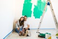 Attractive couple doing a renovation in their home Royalty Free Stock Photo