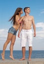 Attractive couple outdoors Royalty Free Stock Photo