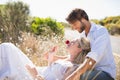 Attractive couple relaxing in the countryside Royalty Free Stock Photo