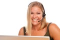 Attractive Customer Support Woman Smiles Royalty Free Stock Photo