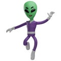 An attractive 3D Alien Cartoon Character with a dancing pose