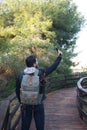 Attractive dark-haired middle-aged man enjoying nature