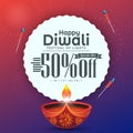 Attractive discount advertisement banner design for Diwali festival celebration