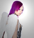 Attractive Emo Girl with Angel Wings