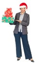 Attractive executive woman with presents Royalty Free Stock Photo