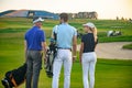 Attractive family on golf course Royalty Free Stock Photo