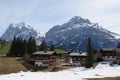 The famous mountain village of Grindelwald, Switzerland. Grindelwald is popular ski resorts in Interlaken-Oberhasli