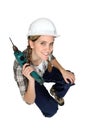 Attractive female construction worker Royalty Free Stock Photo