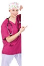 Attractive female doctor showing billboard Royalty Free Stock Photo