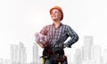 Attractive female engineer in hardhat Royalty Free Stock Photo