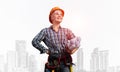Attractive female engineer in hardhat Royalty Free Stock Photo
