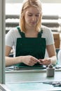 Attractive female line worker