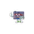 An attractive gamer retro camera cartoon character design