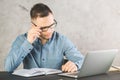 Attractive gentleman working on project Royalty Free Stock Photo