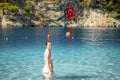 Attractive girl in Blue Lagoon in Oludeniz, Turkey Royalty Free Stock Photo