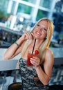 Attractive girl with cocktail