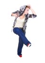 Attractive girl dancing hip hop Royalty Free Stock Photo