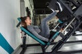 Attractive girl doing exercises in the gym. Royalty Free Stock Photo