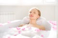 An Attractive girl relaxing in bath Royalty Free Stock Photo