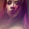 Attractive girl with violet hair Royalty Free Stock Photo