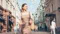 Attractive girl walking in Moscow