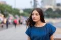 Attractive girl on the waterfront Royalty Free Stock Photo