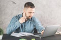 Attractive guy working on project Royalty Free Stock Photo